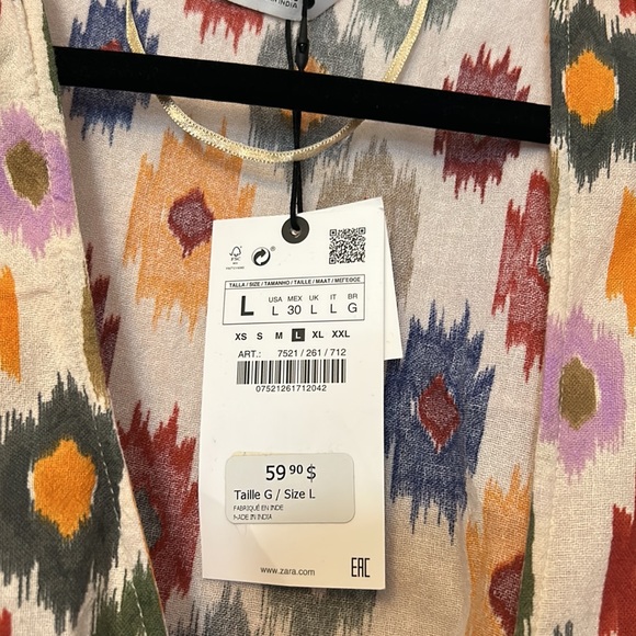 Zara printed mini dress L - Picture 3 of 4